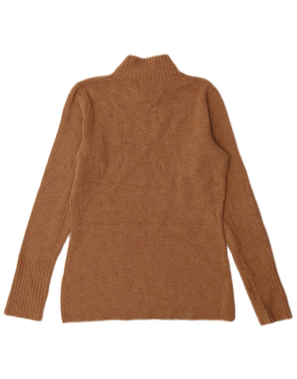 Marks & Spencer Womens Turtle Neck Jumper Sweater UK 6 XS Brown Polyamide