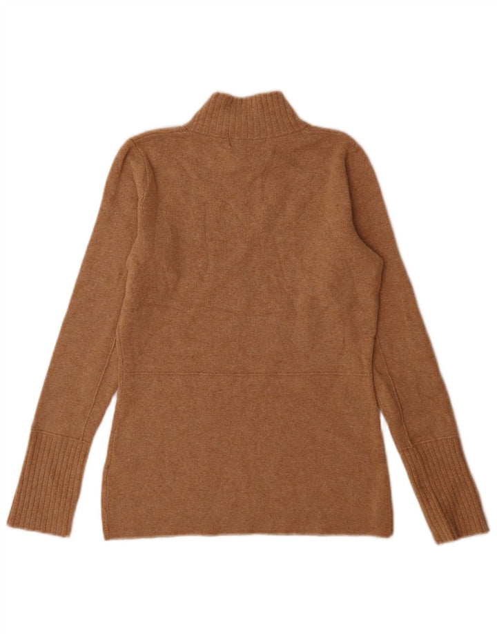 Marks & Spencer Womens Turtle Neck Jumper Sweater UK 6 XS Brown Polyamide