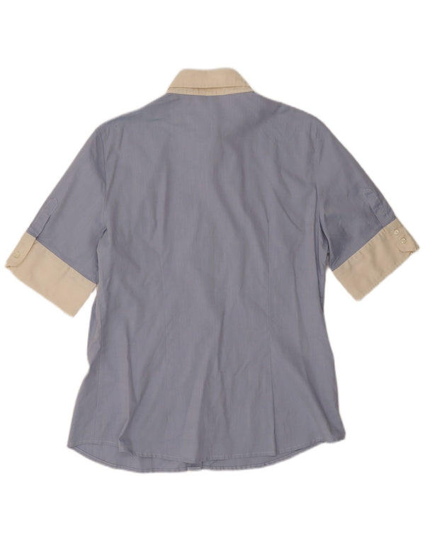 Henry Cottons Womens Short Sleeve Shirt IT 52 2XL Blue Colourblock Cotton