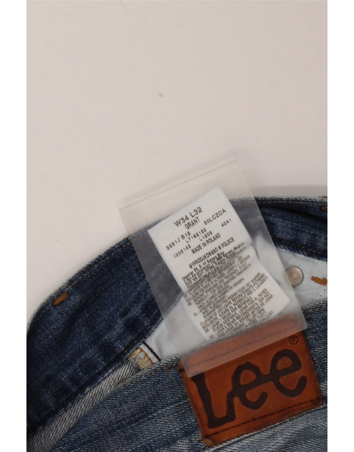 Lee Mens Bermuda Denim Shorts W34 Large Blue Cotton