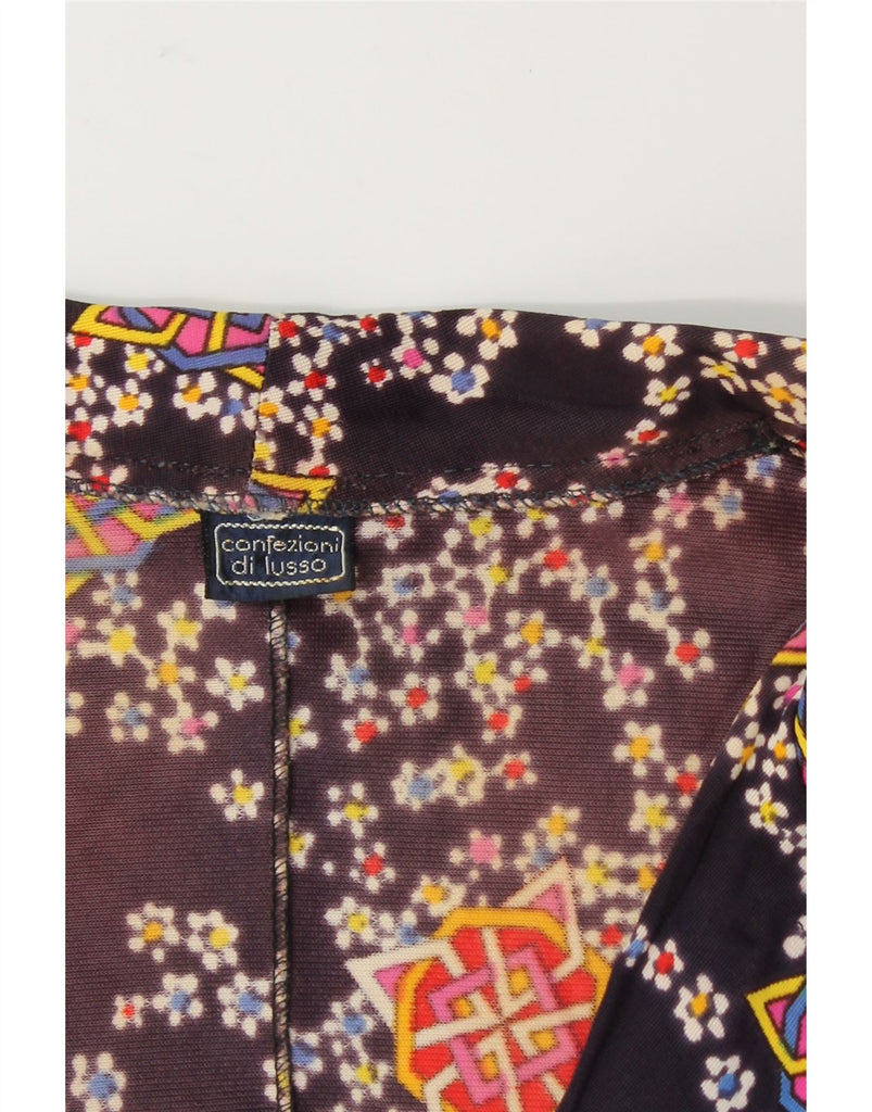 CONFEZIONI DI LUSSO Womens A-Line Dress UK 14 Medium Navy Blue Floral Vintage Confezioni Di Lusso and Second-Hand Confezioni Di Lusso from Messina Hembry 