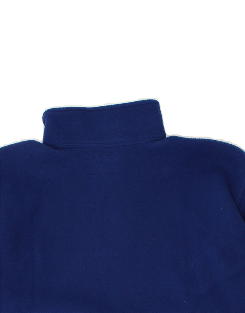 VINTAGE Mens Graphic Zip Neck Fleece Jumper Large Blue Polyester Sports | Vintage Vintage | Thrift | Second-Hand Vintage | Used Clothing | Messina Hembry 