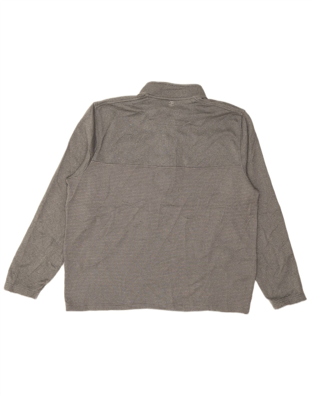 Izod Mens Golf Zip Neck Jumper Sweater XL Grey Striped