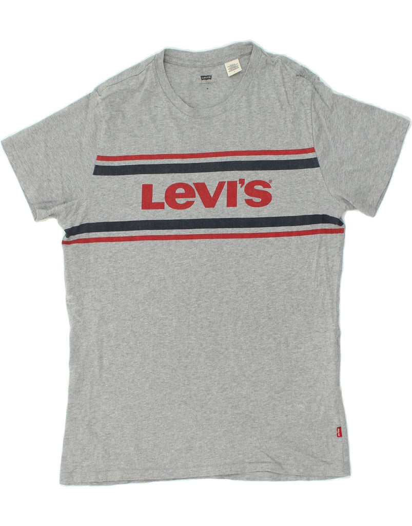 LEVI'S Mens Graphic T-Shirt Top Medium Grey Flecked Vintage Levi's and Second-Hand Levi's from Messina Hembry 