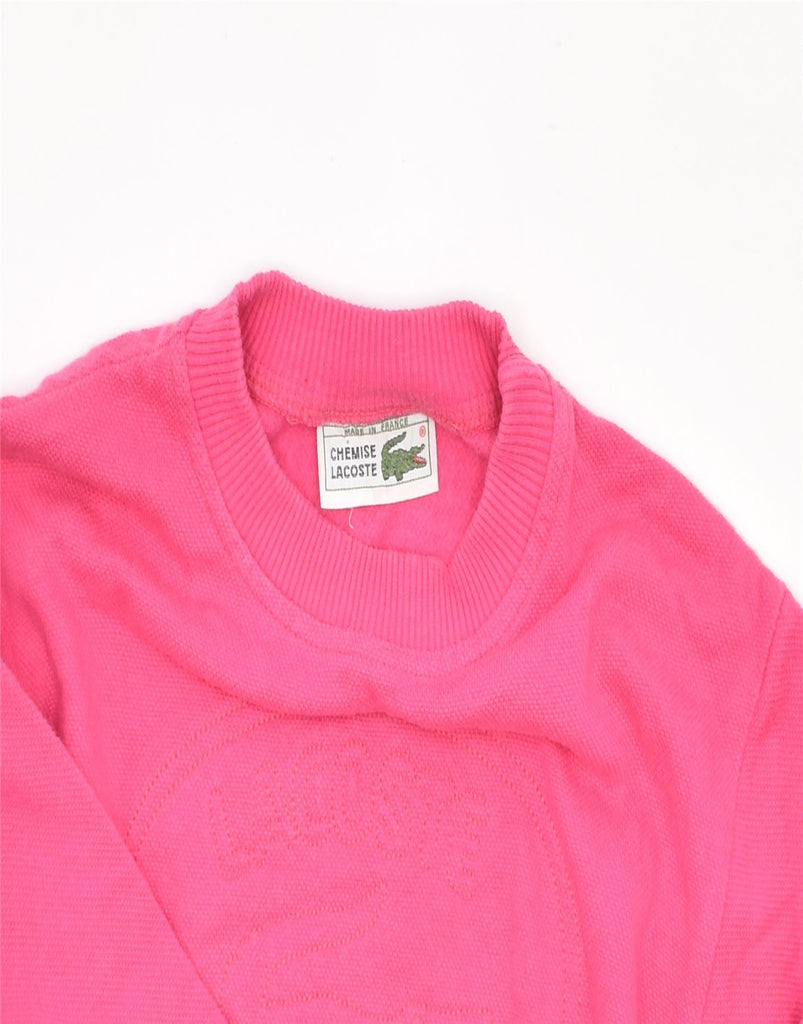 LACOSTE Girls Graphic Sweatshirt Jumper 9-10 Years Pink Cotton | Vintage | Thrift | Second-Hand | Used Clothing | Messina Hembry 