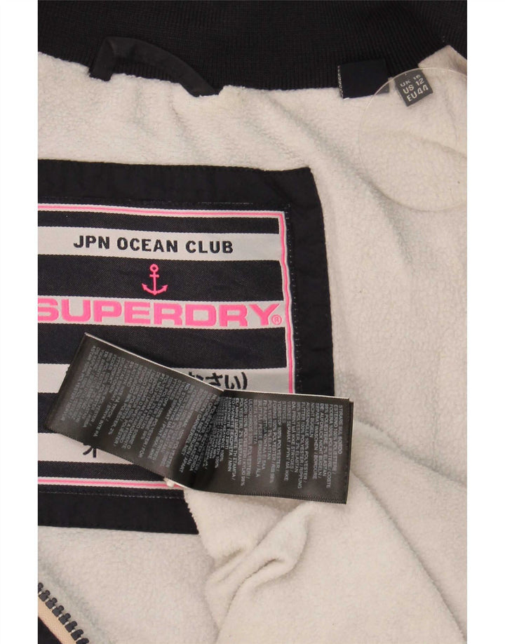 Superdry Womens Graphic Windbreaker Jacket UK 16 Large Navy Blue