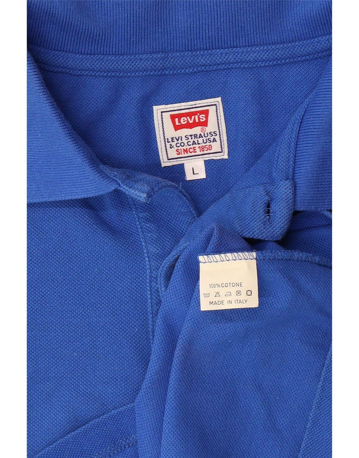 LEVI'S Mens Polo Shirt Large Blue Cotton