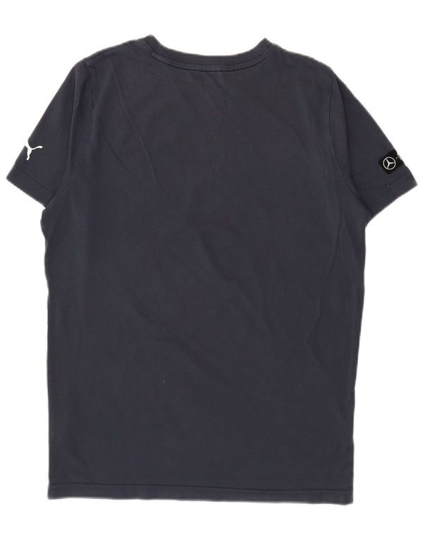 Puma Mens Graphic T-Shirt Top Small Navy Blue Cotton
