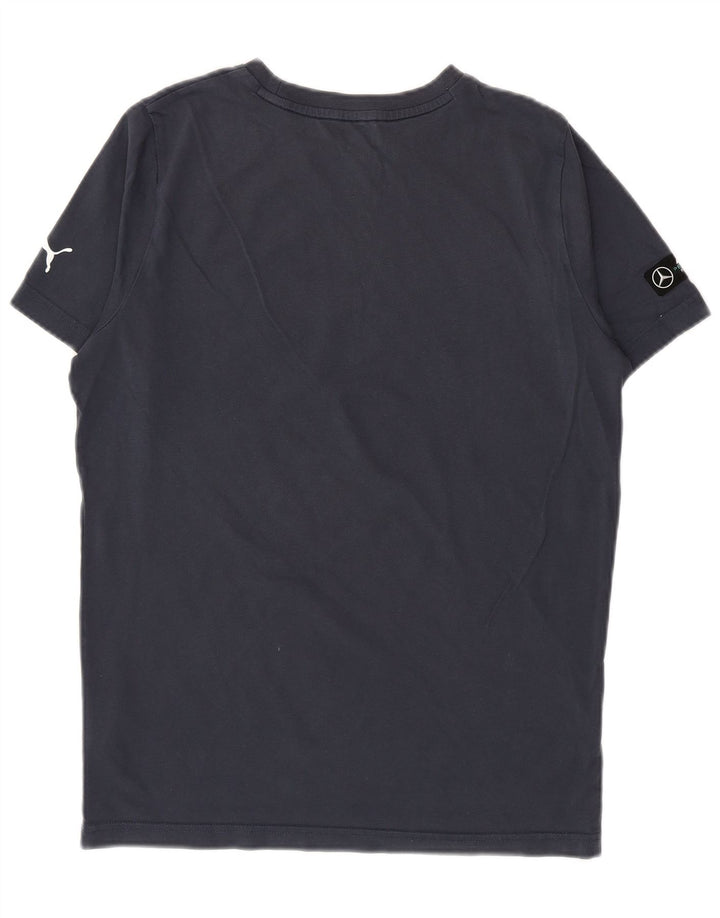 Puma Mens Graphic T-Shirt Top Small Navy Blue Cotton