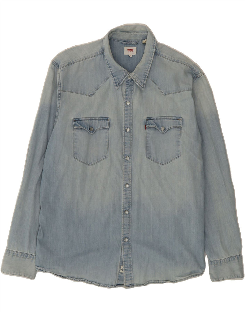 LEVI'S Mens Denim Shirt XL Blue Cotton Vintage Levi's and Second-Hand Levi's from Messina Hembry 