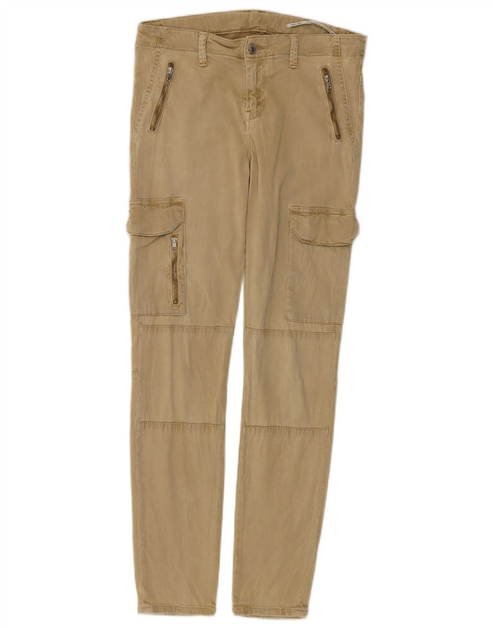 Zara Womens Slim Cargo Trousers EU 38 Small W28 L28 Beige
