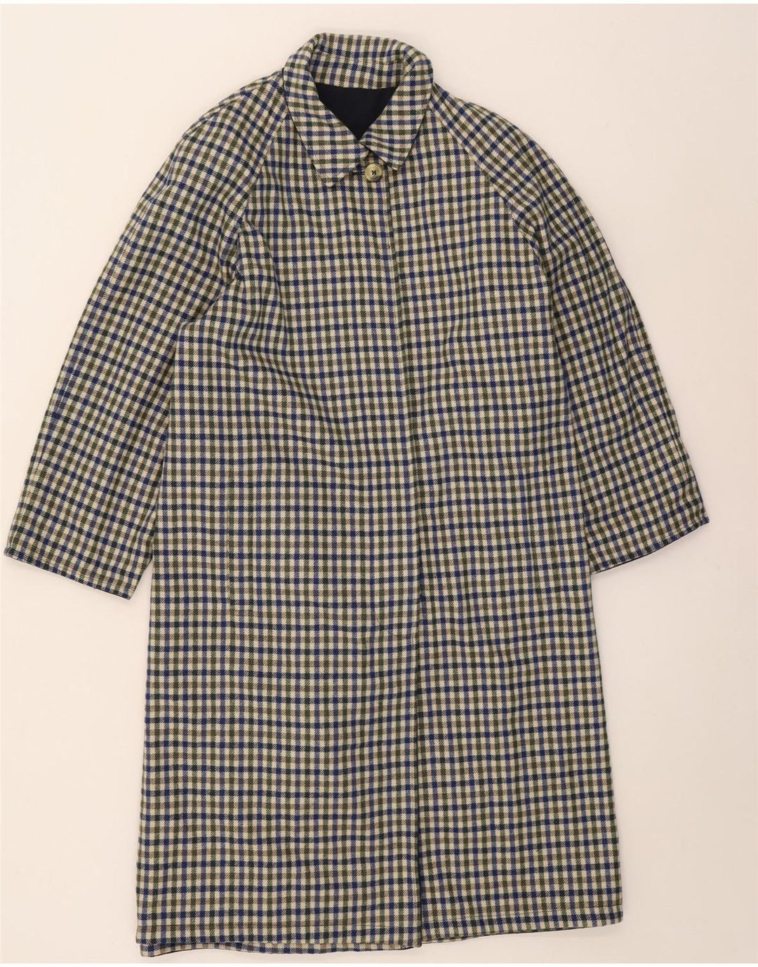 Vintage Womens Reversible Overcoat IT 42 Medium Navy Blue Polyester