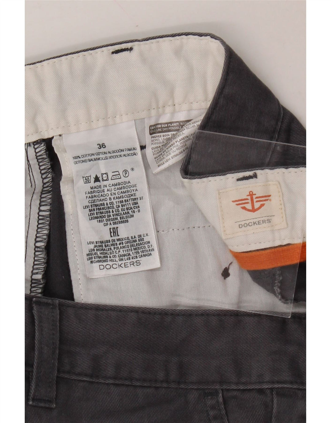 DOCKERS Mens Chino Shorts W36 Large Grey Cotton Vintage Dockers and Second-Hand Dockers from Messina Hembry 