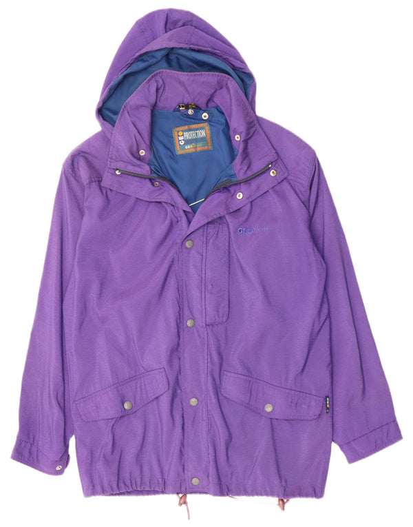 GEO SPIRIT Mens Loose Fit Hooded Utility Jacket IT 48 Medium Purple