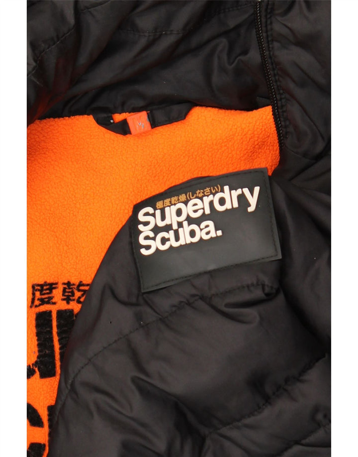 Superdry Mens Hooded Sherpa Jacket UK 38 Medium Black