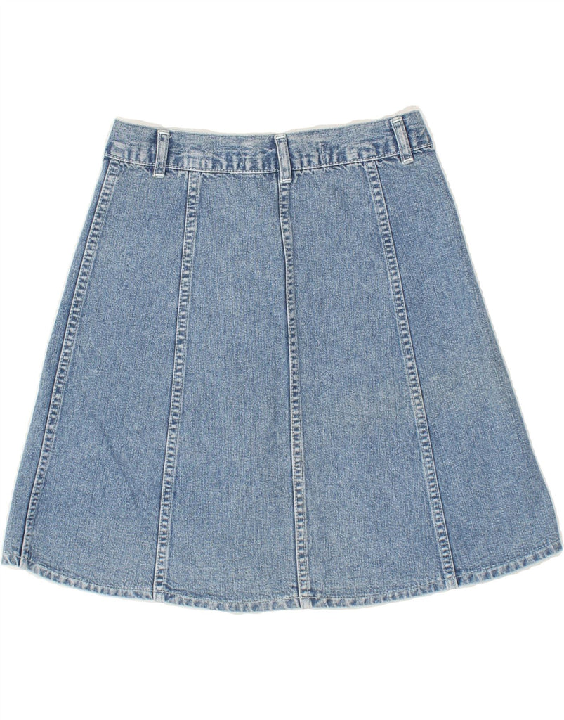 CROWN Womens Denim A-Line Skirt W28 Medium  Blue Cotton Vintage Crown and Second-Hand Crown from Messina Hembry 