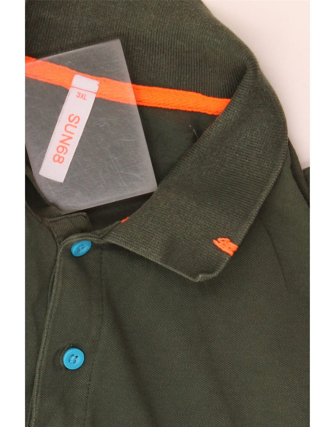 SUN68 Mens Graphic Polo Shirt 3XL Green