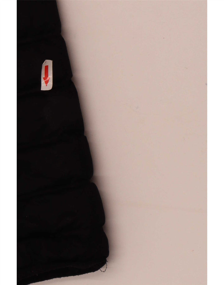 Superdry Womens Hooded Padded Jacket UK 12 Medium Black Polyester