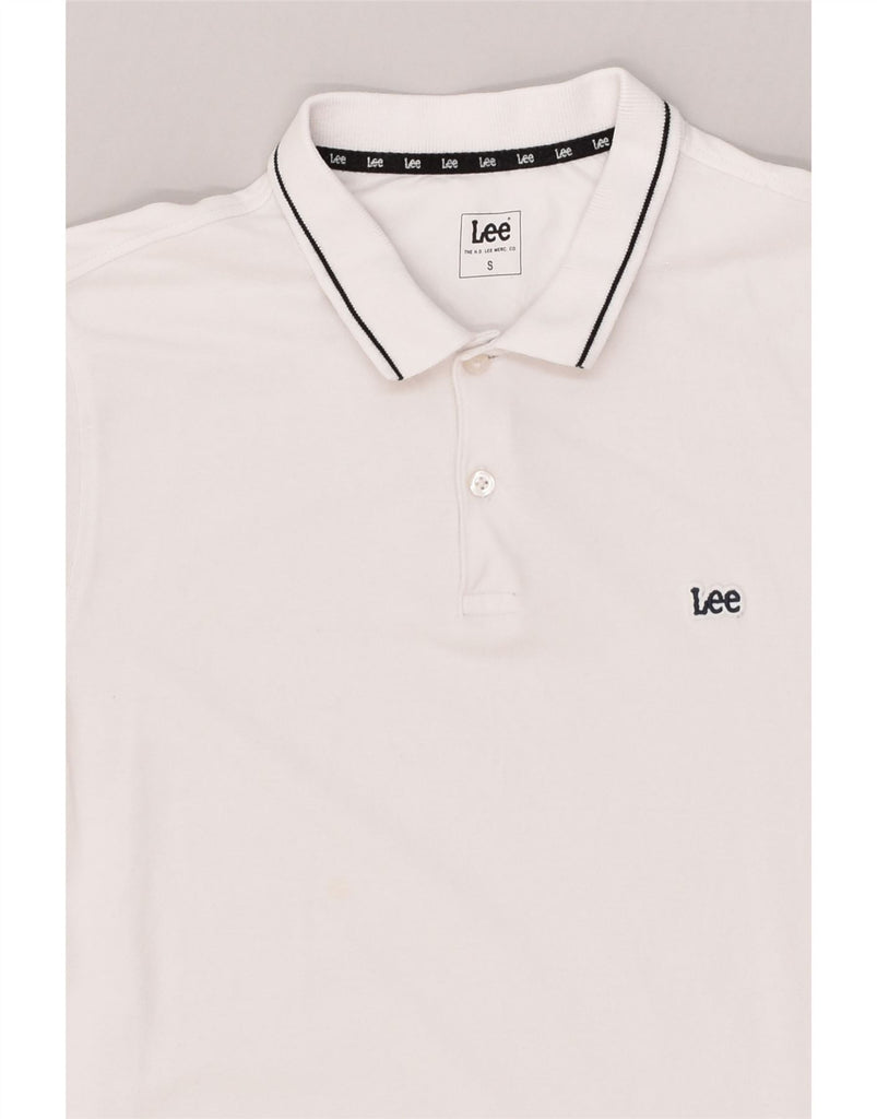 LEE Mens Polo Shirt Small White Cotton | Vintage Lee | Thrift | Second-Hand Lee | Used Clothing | Messina Hembry 