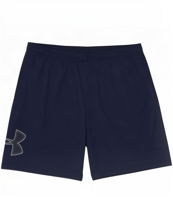 Under Armour Mens Loose Fit Sport Shorts 2XL Navy Blue Polyester
