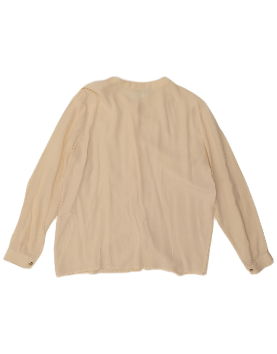 Vintage Womens Shirt Blouse UK 14 Medium Off White Silk