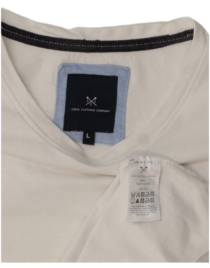 Crew Clothing Mens T-Shirt Top Large White Cotton