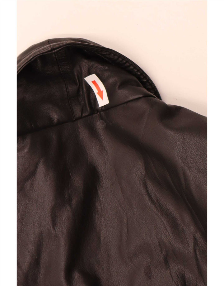 Vintage Mens Leather Jacket IT 50 Large Black