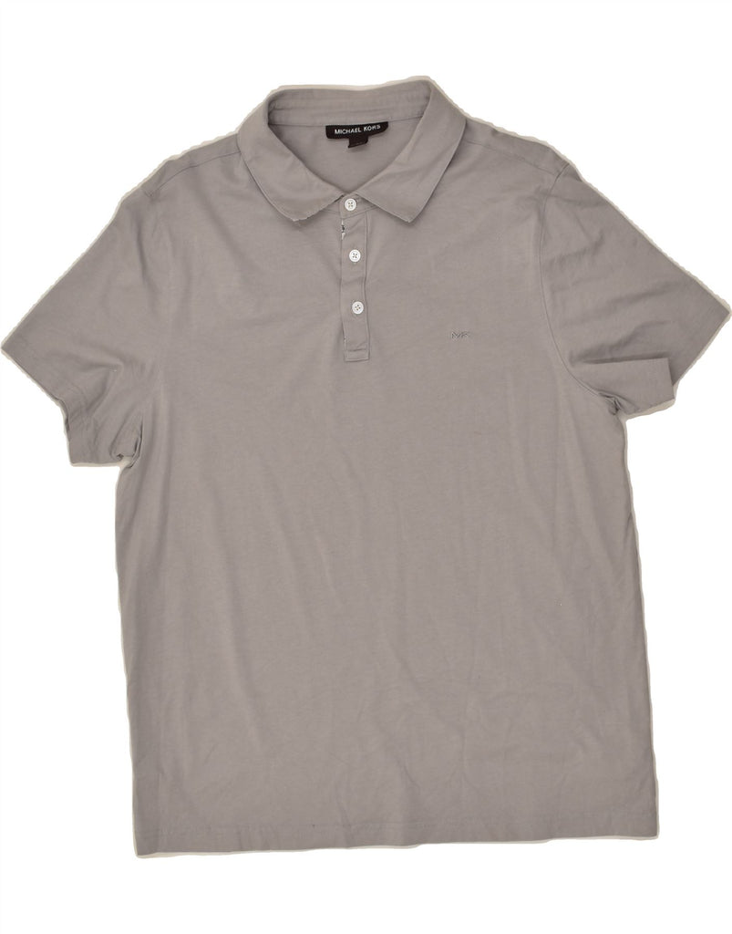 MICHAEL KORS Mens Polo Shirt Large Grey Cotton | Vintage Michael Kors | Thrift | Second-Hand Michael Kors | Used Clothing | Messina Hembry 