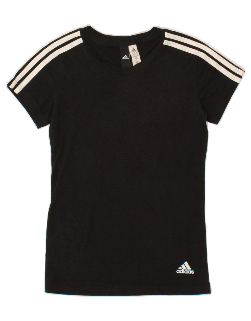 ADIDAS Womens Loose Fit T-Shirt Top UK 4/6 XS Black Polyester Vintage Adidas and Second-Hand Adidas from Messina Hembry 