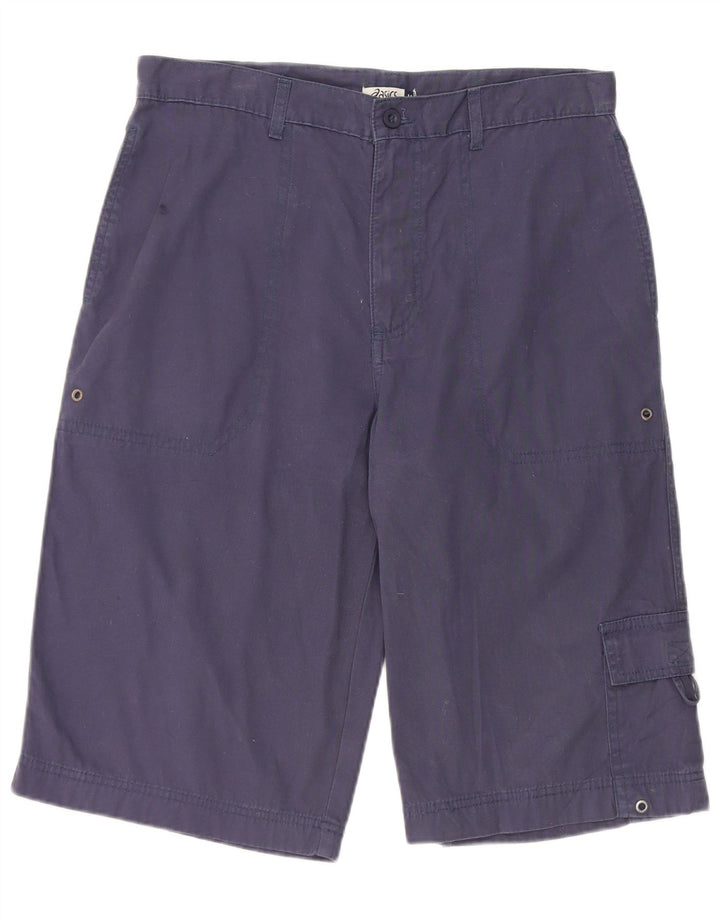 Asics Mens Cargo Bermuda Shorts Medium W32 Navy Blue Cotton