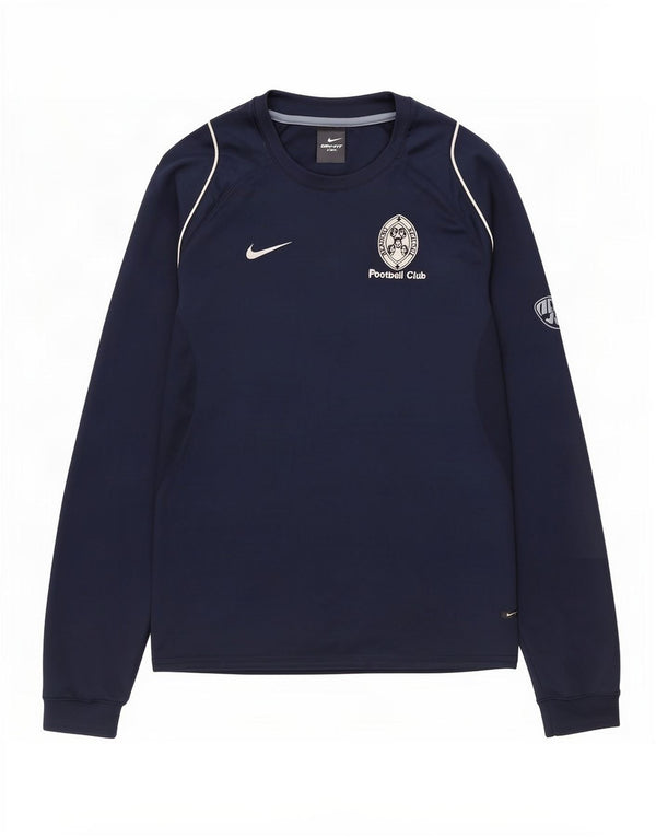 Nike Boys Reading School Graphic Top Long Sleeve 13-14 Years XL Navy Blue
