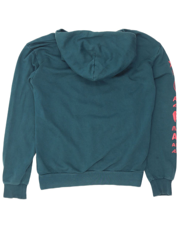 Adidas Mens Graphic Hoodie Jumper Small Blue Cotton