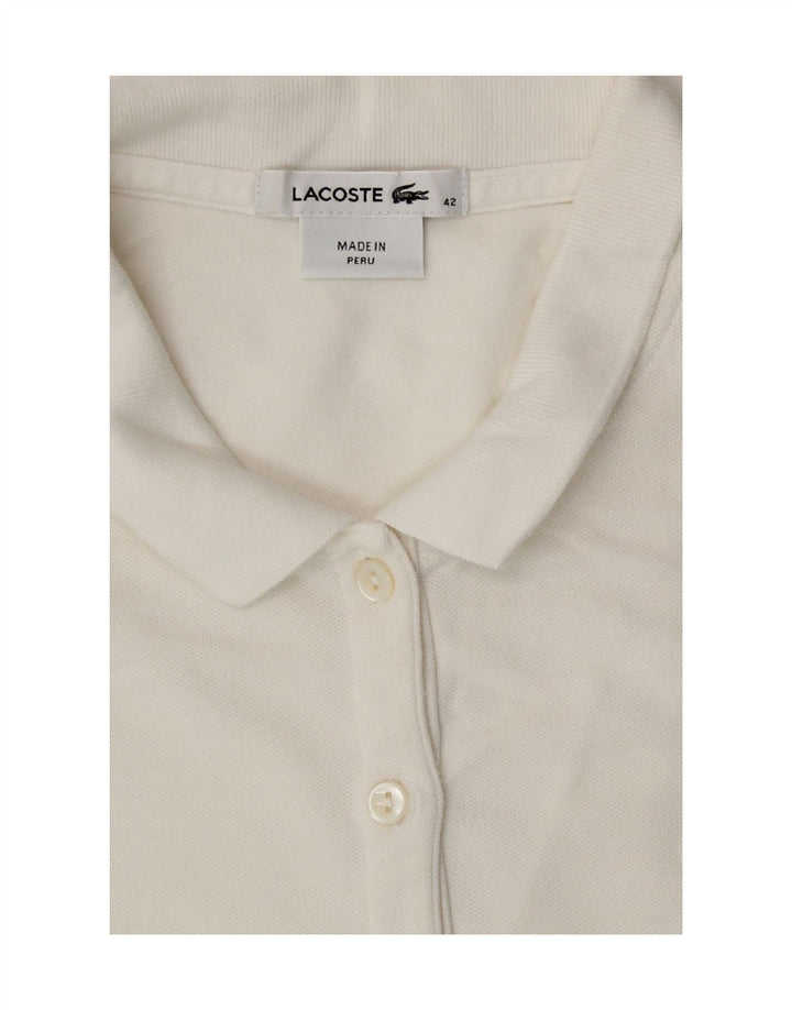 Lacoste Womens Sleeveless Polo Shirt Size 42 Large White