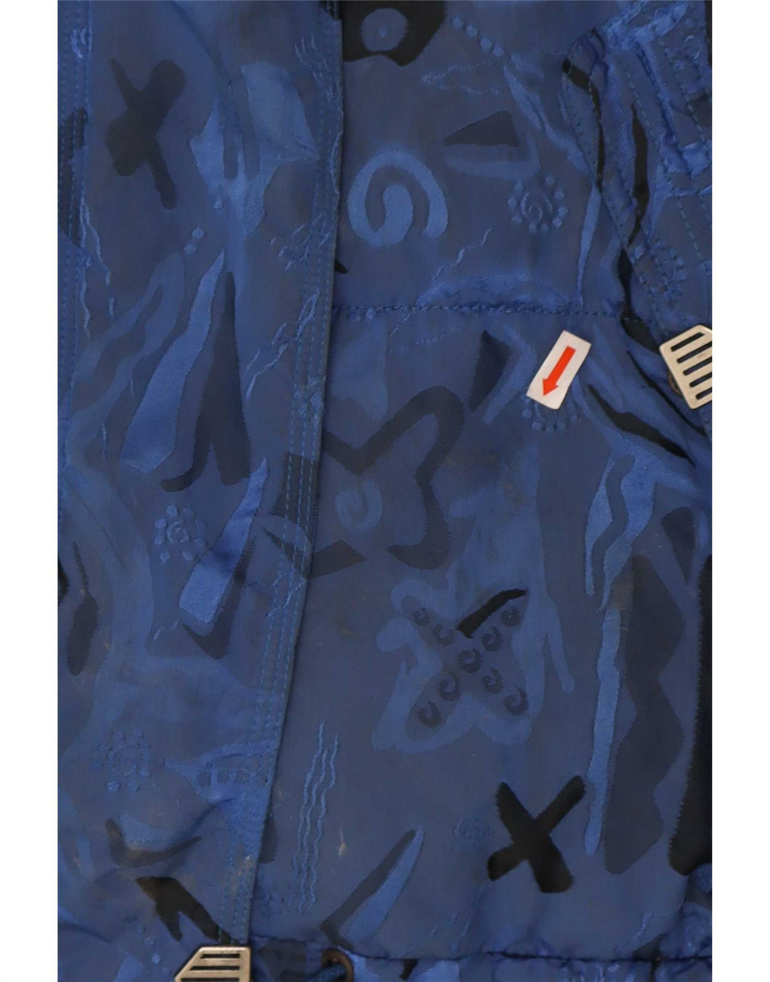 Vintage Womens Padded Oversized Ski Jacket UK 8 Small Blue Geometric