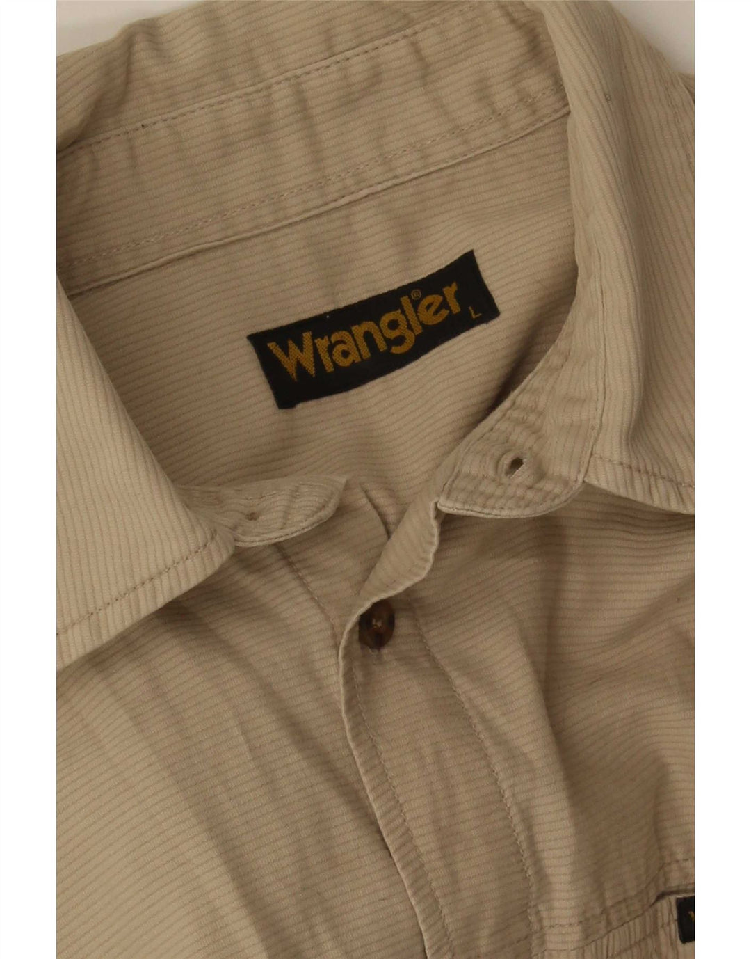 Wrangler Boys Shirt 14-15 Years Large Beige Pinstripe