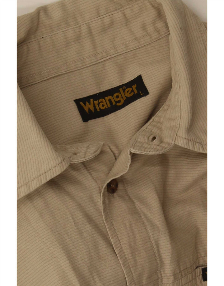 Wrangler Boys Shirt 14-15 Years Large Beige Pinstripe