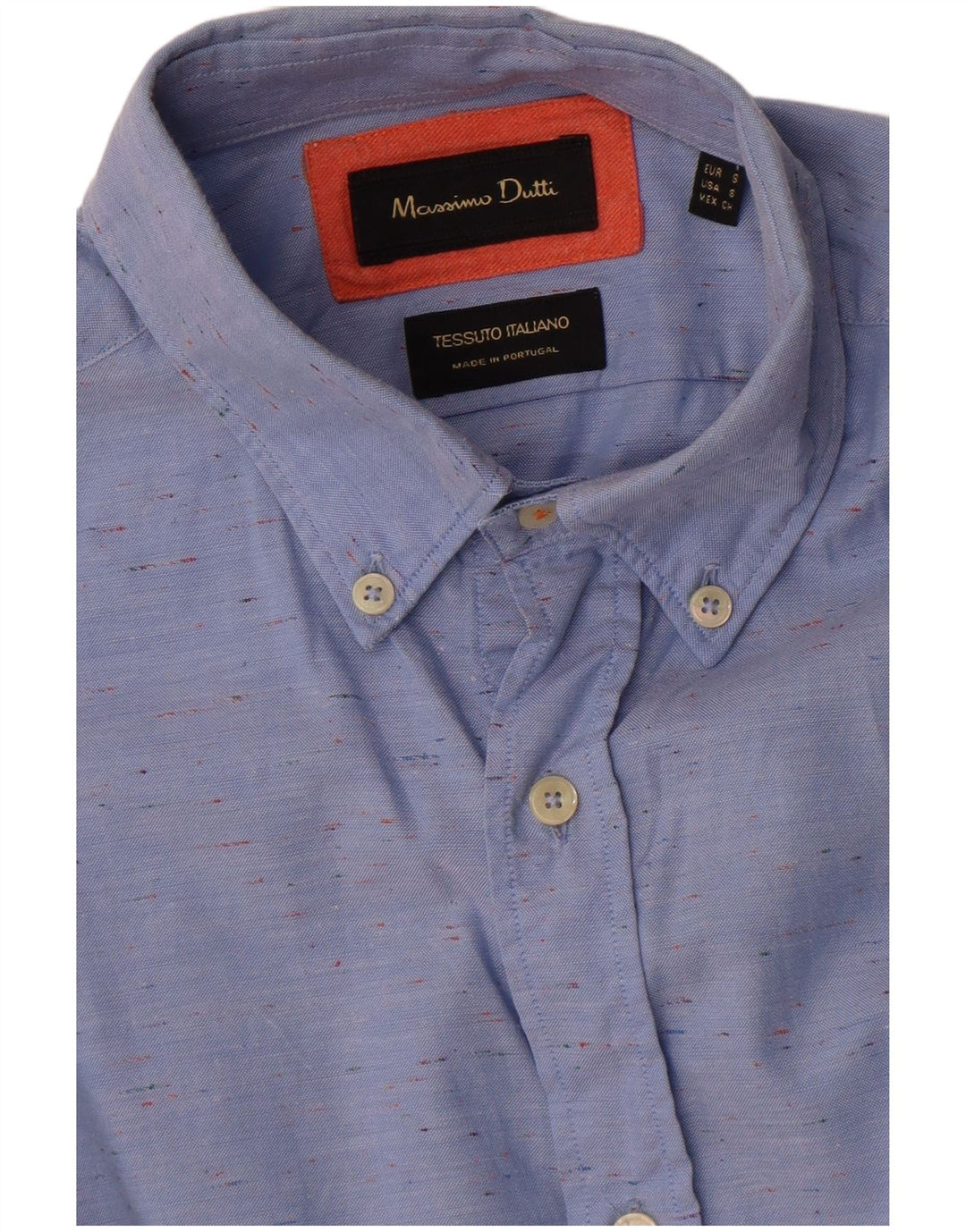 Massimo Dutti Mens Shirt Small Blue Flecked
