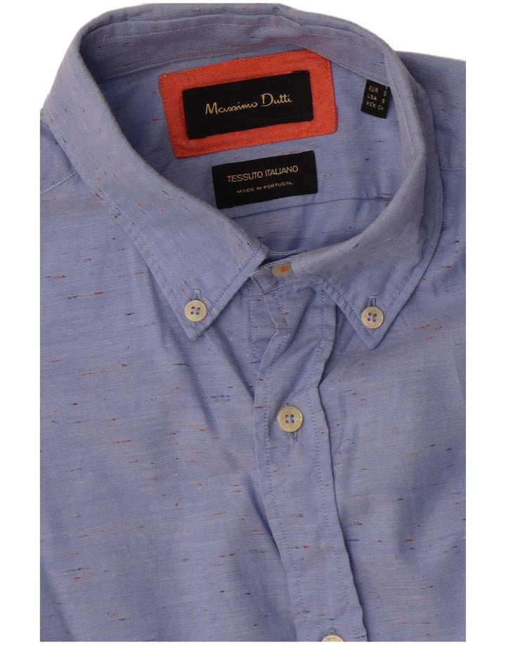 Massimo Dutti Mens Shirt Small Blue Flecked