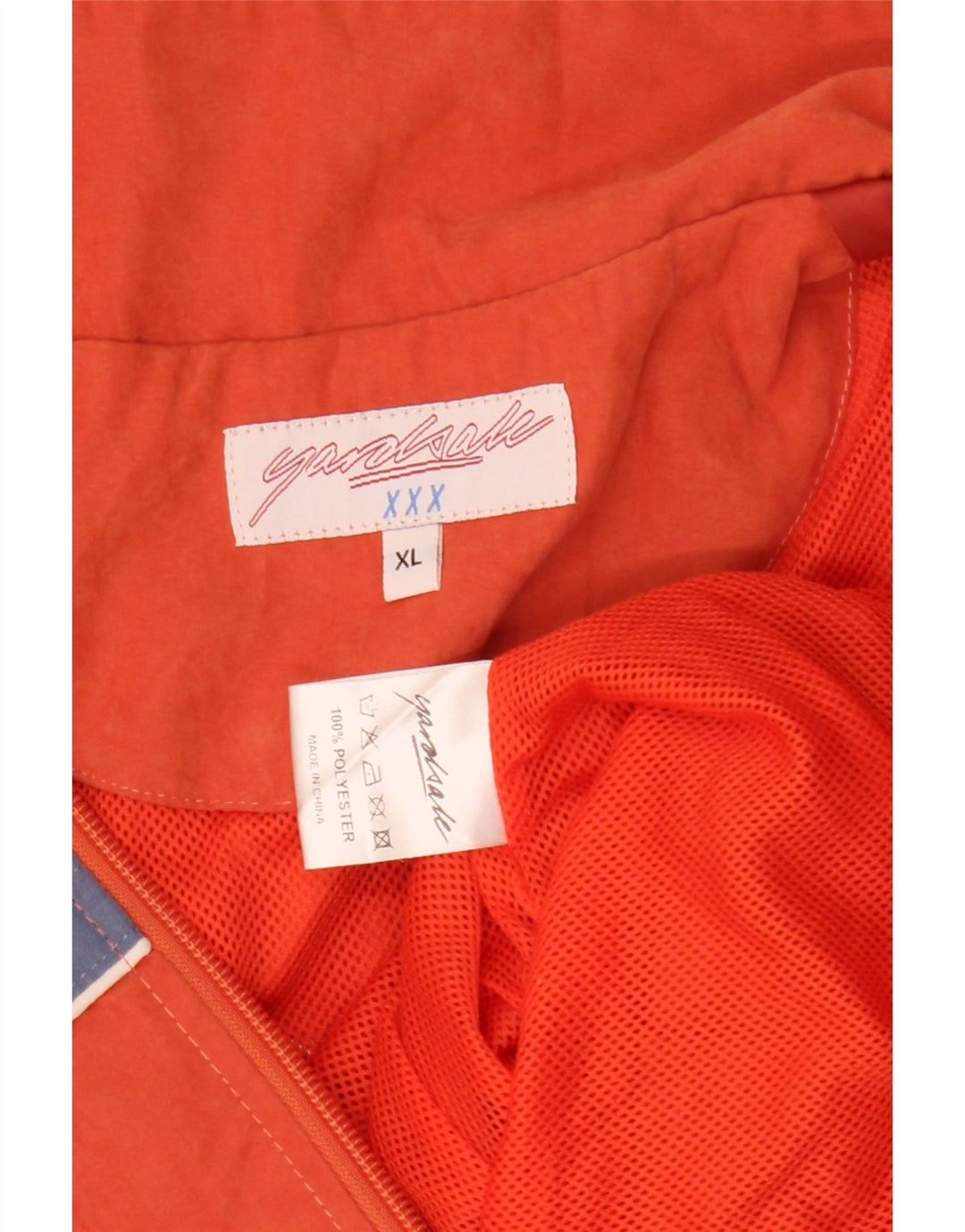 Yardsale Mens Graphic Tracksuit Top Jacket XL Orange Colourblock Polyester