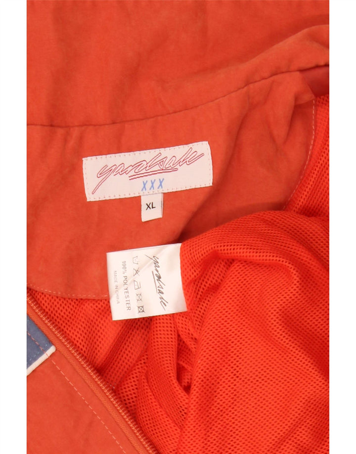 Yardsale Mens Graphic Tracksuit Top Jacket XL Orange Colourblock Polyester