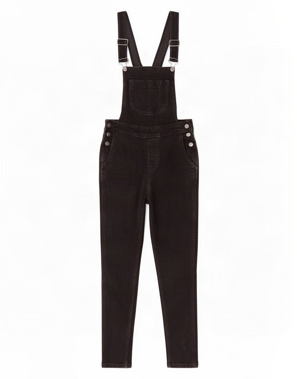 Fat Face Womens Dungarees Slim Jeans UK 8 Small W25 L26 Black Cotton
