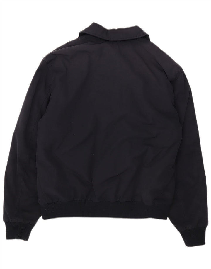 Zara Mens Bomber Jacket UK 38 Medium Navy Blue Polyester