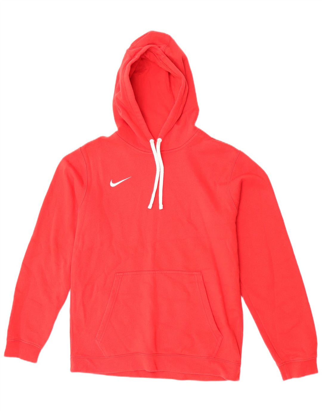 Nike Mens Hoodie Jumper Medium Red Cotton