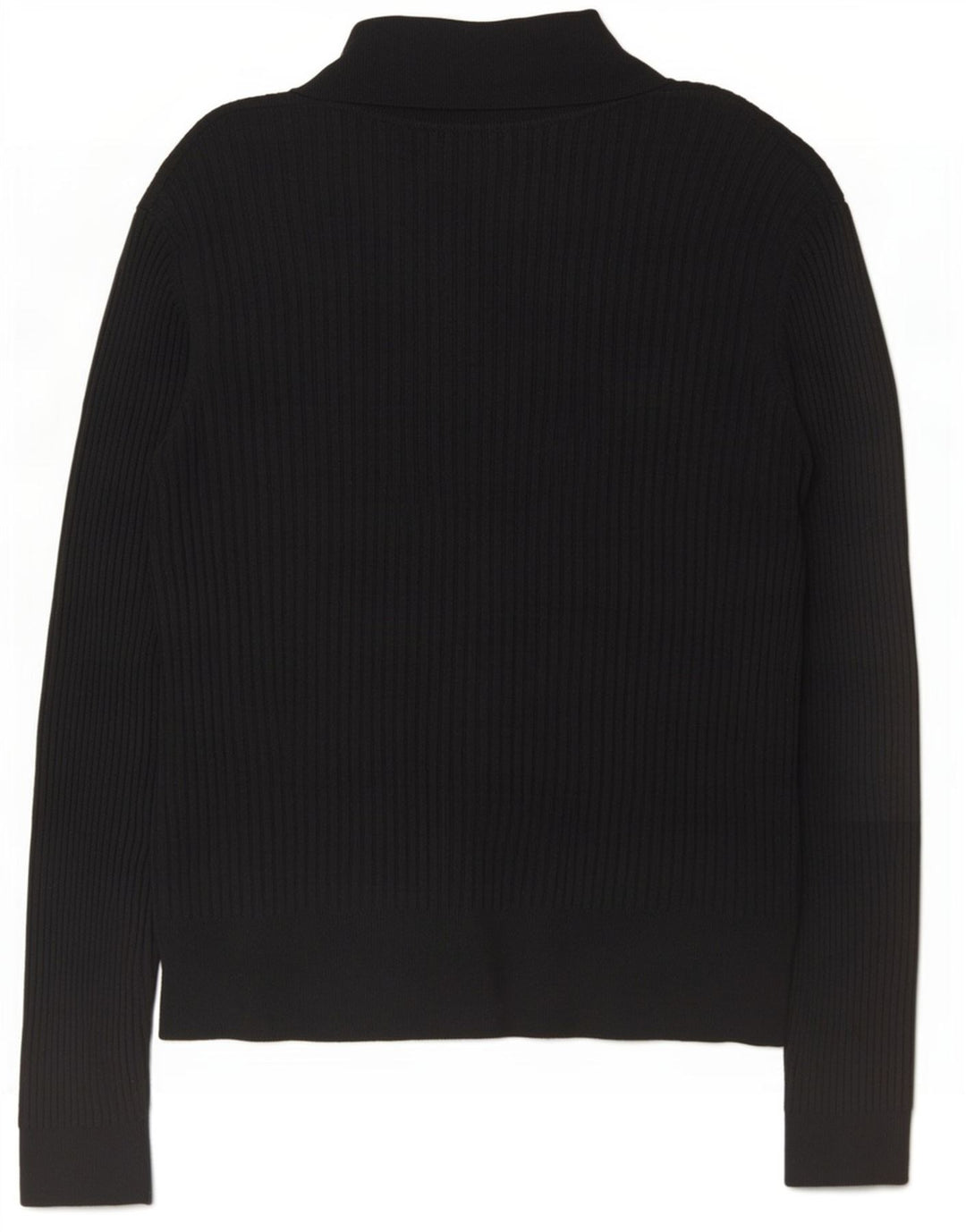 Zara Womens Long Sleeve Polo Shirt UK 14 Medium Black Viscose