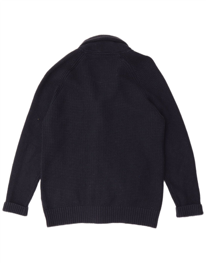 FAT FACE Mens Cardigan Sweater XL Navy Blue Cotton