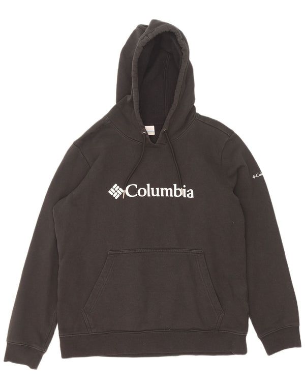 Columbia Womens Graphic Hoodie Jumper UK 16 Large Black Cotton