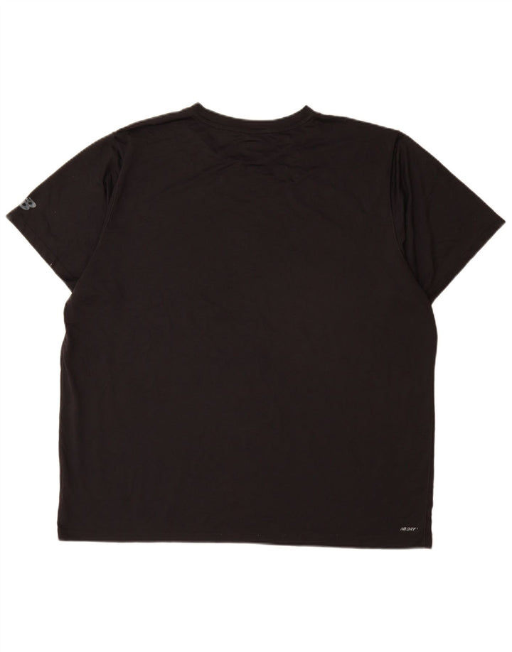 New Balance Mens Graphic T-Shirt Top 2XL Black Polyester