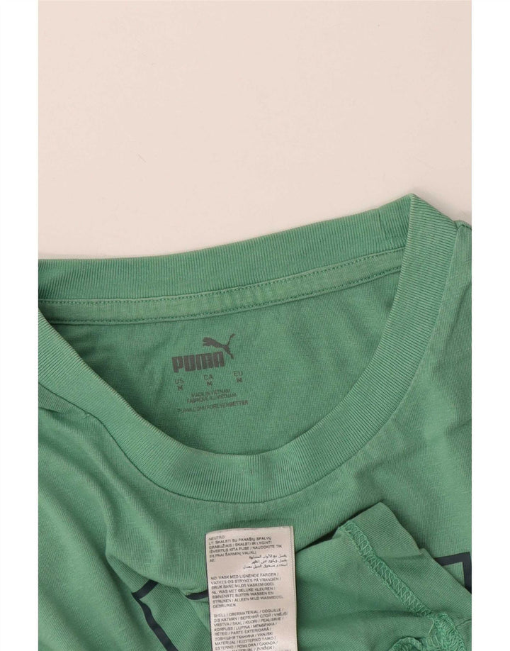 Puma Mens Graphic T-Shirt Top Medium Turquoise Cotton