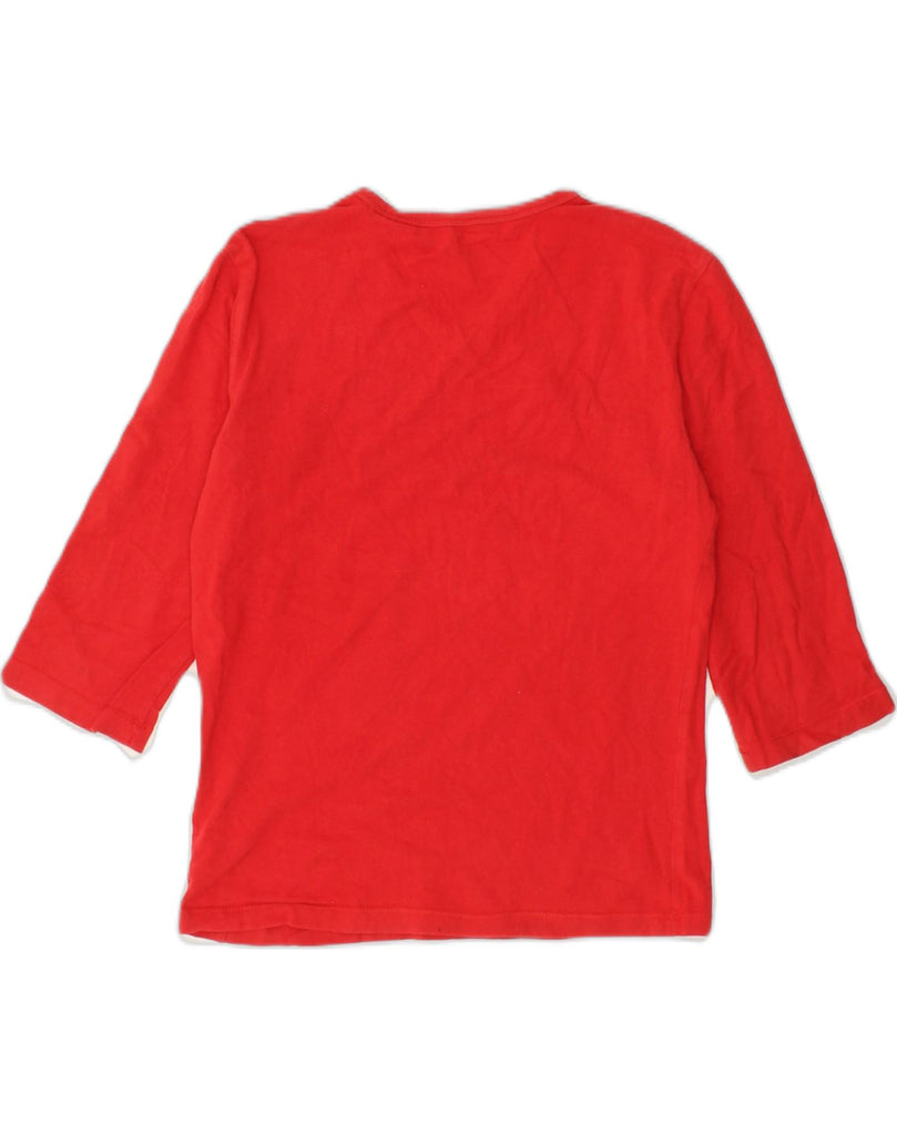 TOMMY HILFIGER Womens 3/4 Sleeve T-Shirt Top UK 10 Small Red Cotton | Vintage Tommy Hilfiger | Thrift | Second-Hand Tommy Hilfiger | Used Clothing | Messina Hembry 