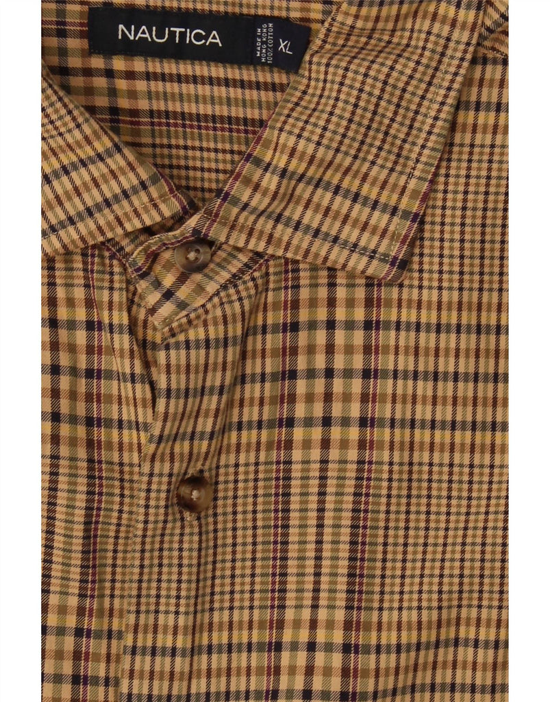 NAUTICA Mens Shirt XL Brown Check Cotton Vintage Nautica and Second-Hand Nautica from Messina Hembry 